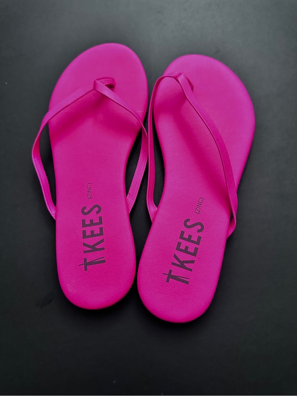 TKEES Leather Sandals in Fuchsia Pink